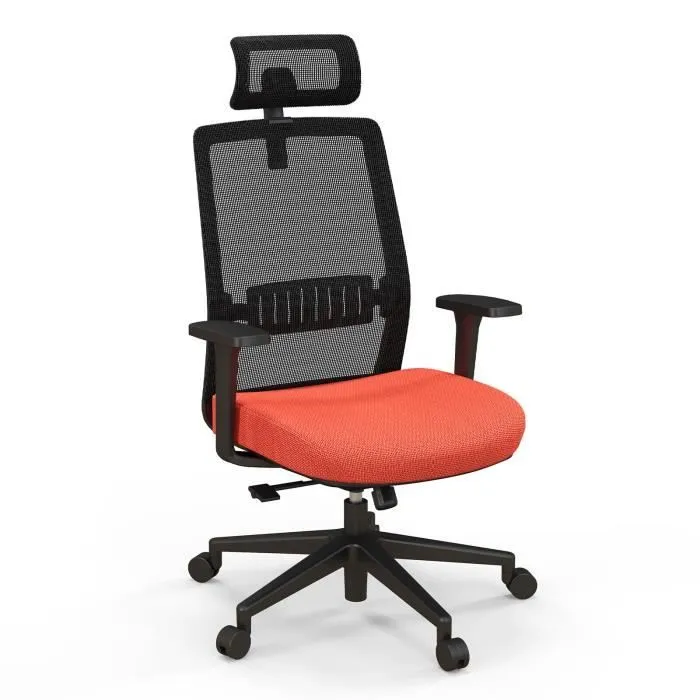 COSTWAY Fauteuil de Bureau Ergonomique, Hauteur d'assise Réglable 36-46 cm, avec Soutien Lombaire, Appui-Tête 3D, Charge Max. 180kg-0