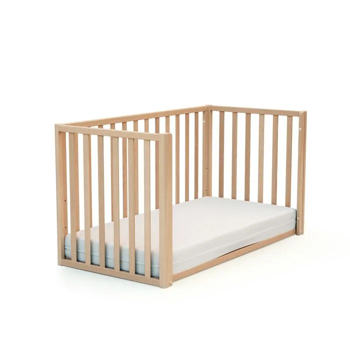 AT4 -  Lit bébé évolutif CONFORT en bois  Hêtre Verni - Taille unique-2