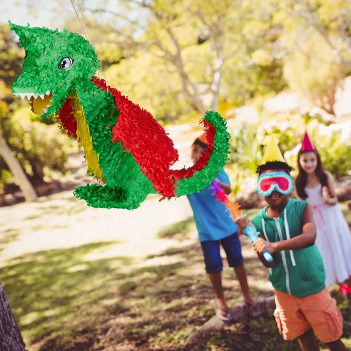 Piñata - Relaxdays - Dragon coloré - Décoration anniversaire - Remplissable - Mixte-1