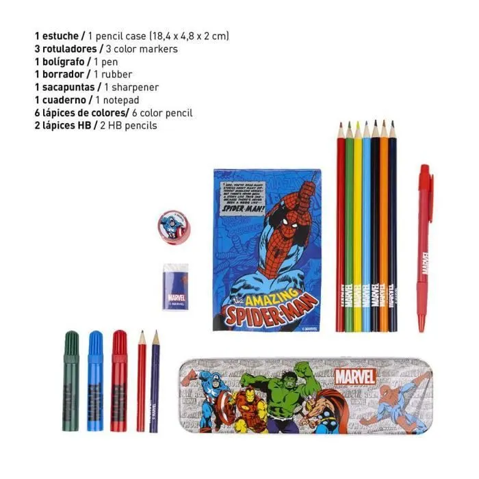 Kit de Coloriages - Marvel - 24 pièces - Feutres, Peinture Aquarelle, Crayons de Couleur-1