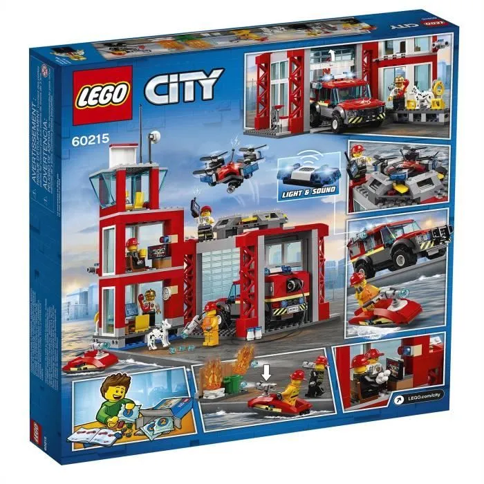 LEGO® City 60215 La caserne de Pompiers, Jeu de Construction, Jouet Garage avec Camion pour Enfants de 5 ans et +-3