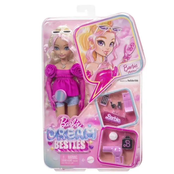 BARBIE équipe de Rêve « Malibu »-Poupée et 8 accessoires - Barbie - HYC21-1