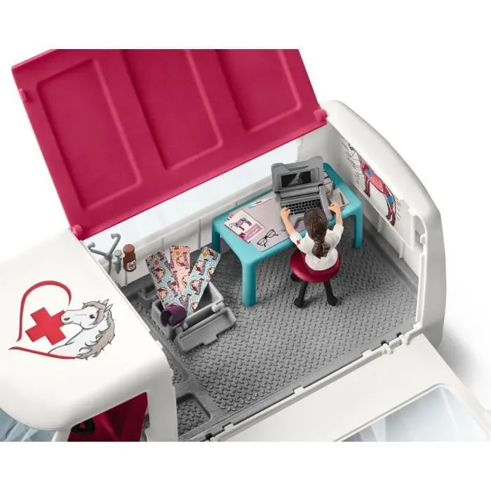 Vétérinaire Mobile, coffret de jeu avec 1 personnage, 1 Poulain Hanovrien schleich, Schleich 42439 Horse Club, Dès 5 ans-4