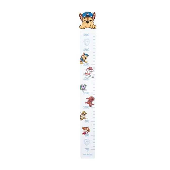 ROBA Pat Patrouille Toise en Bois - Échelle de 70 à 150 cm pour Enfant - Décoration de la Chambre Bébé - Motif Chiens - Bleu / Blanc-0