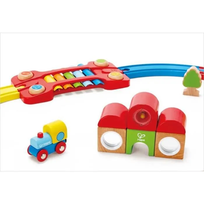 Circuit de train en bois Hape - Kit arc-en-ciel - Pour bébé 18-24 mois - Mixte-1