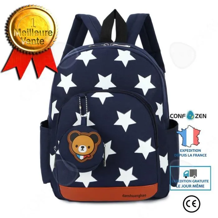 CONFO® Stars cartoon maternelle cartables pour enfants maternelle garçons et filles bébé dessin animé double épaule sac de grande ca-0