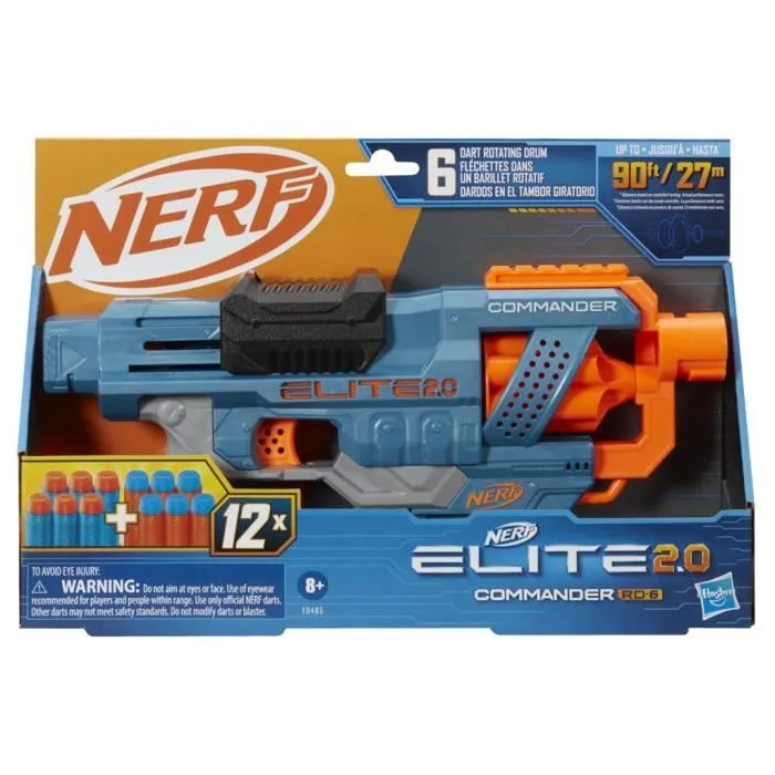 NERF Elite 2.0 Commander RC-6 - Blaster à fléchettes - 6 fléchettes incluses-4