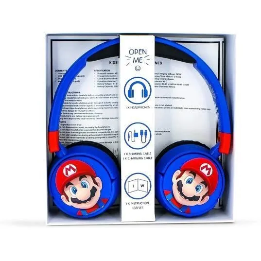 Casque audio enfant - Super Mario - Sans fil - Bluetooth - Autonomie 24h - Volume réglable-1