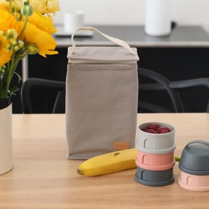 BEABA, Pochette repas bébé, isotherme, gris perle-1