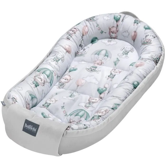 Bellochi Reducteur de Lit Bebe Cale Bebe pour Lit Cocon Bebe - 100% Coton 90 x 60cm - Nid de Bebe Baby Nest – Loom-0