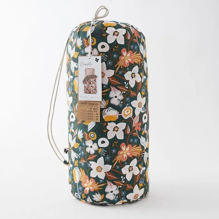 couette tempérée doucle face 240 x 220 cm coton imprimé Champetre-0