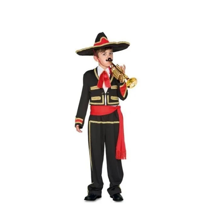 Déguisement Mariachi Mexicain Garçon - Disfrazzes - Veste, Pantalon, Chapeau et Ceinture - Multicolore-0