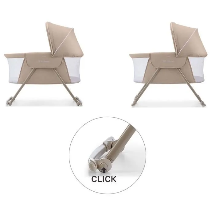 Kinderkraft LOVI Berceau pour bébé, lit de voyage, lit d'enfant, Beige-1