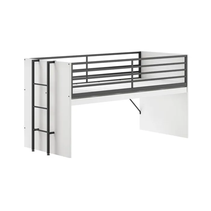 Lit mi-haut - Vipack - SAHS8514 - 90x200 cm - Blanc - Contemporain - Bureau coulissant-0
