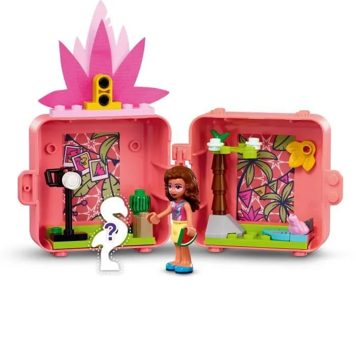 LEGO® Friends 41662 Le cube flamant rose d’Olivia, Cadeau Fille et Garçon 6 ans, Figurines Animaux, Jouet de Collection-1