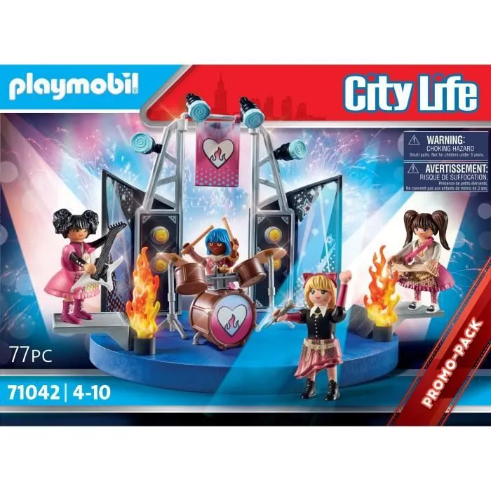 PLAYMOBIL 71042 Groupe de rock, Promo pack musiciens, City Life L'école, Dès 4 ans-5