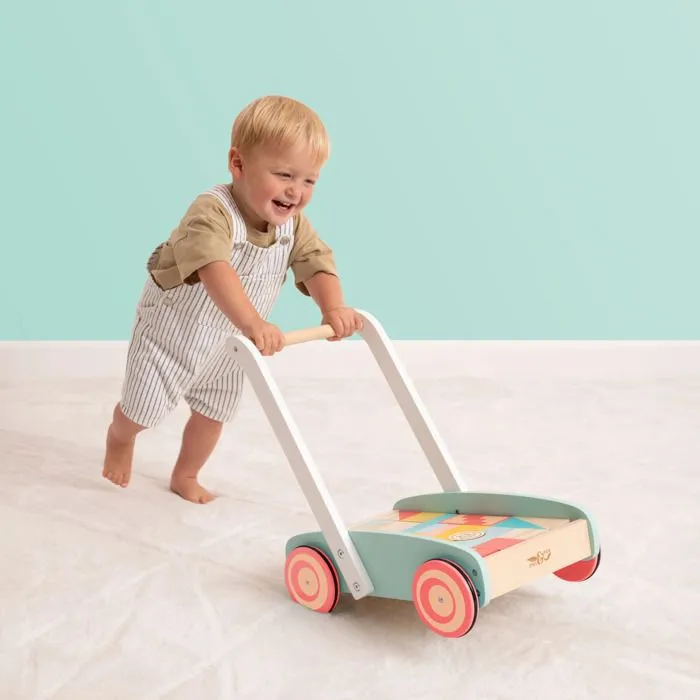 Chariot de marche - TP Toys - Avec cubes en bois FSC - Vert - 12 mois et plus - Mixte-3
