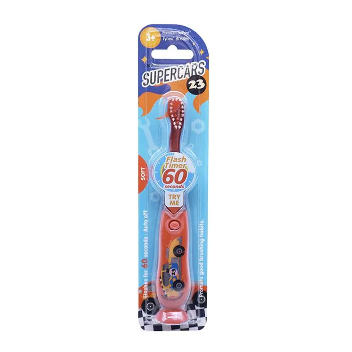 Brosse à dents Lumineuse + Timer 60 sec Super Cars Les Babygators - 3 ans et +-0