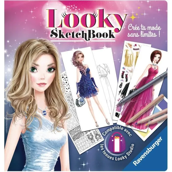 Looky Sketch book robes de soirée - Ravensburger - Loisirs créatifs - Dessins de mode-0