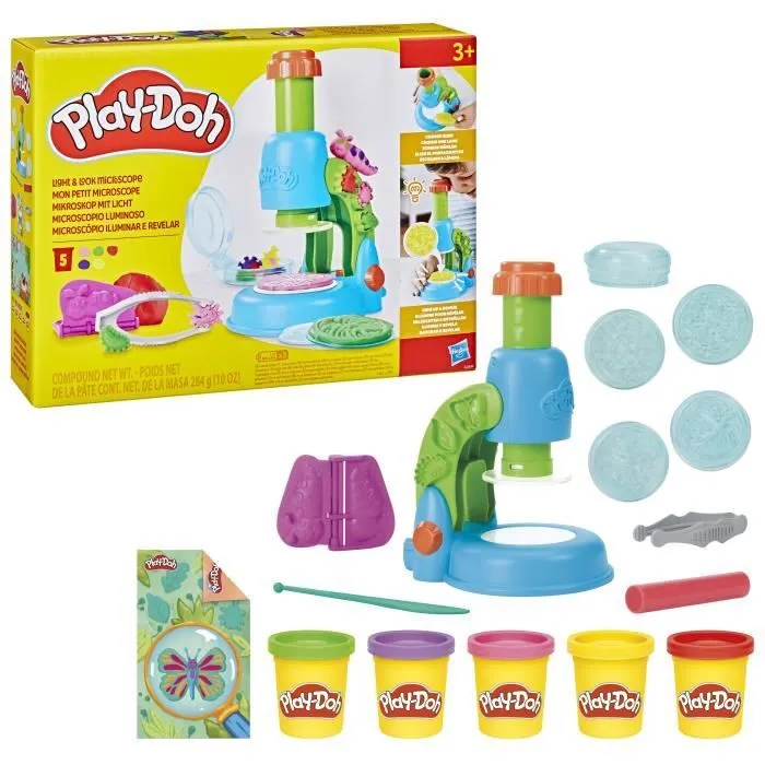 Play-Doh Mon petit microscope, pâte à modeler, 9 accessoires et 5 couleurs, dès 3 ans-0