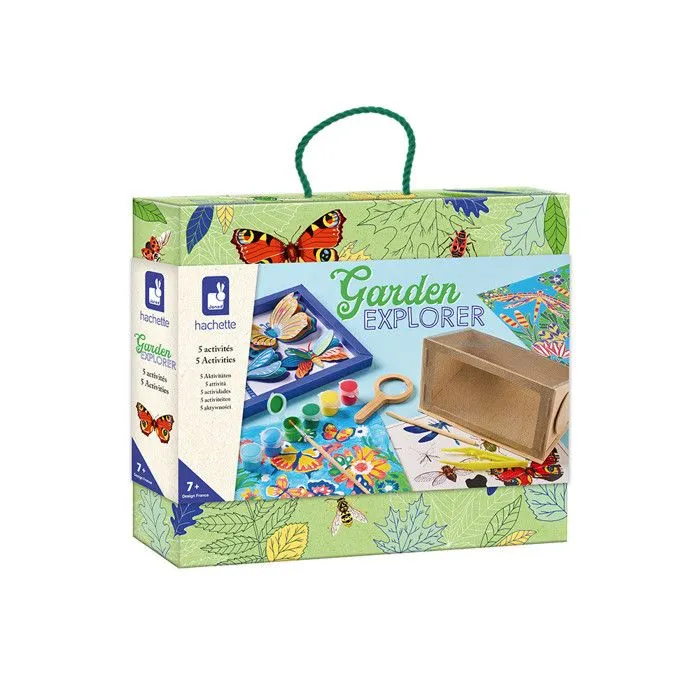 Mallette d'Explorateur thème le jardin - Kit de Loisirs Créatifs - 6 Activités Variées - Activité Manuelle pour Enfant - 6 Ans et +-0