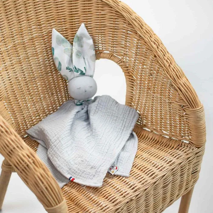 Doudou plat Lapin Eucalyptus 50 x 50 cm Multicolore-3