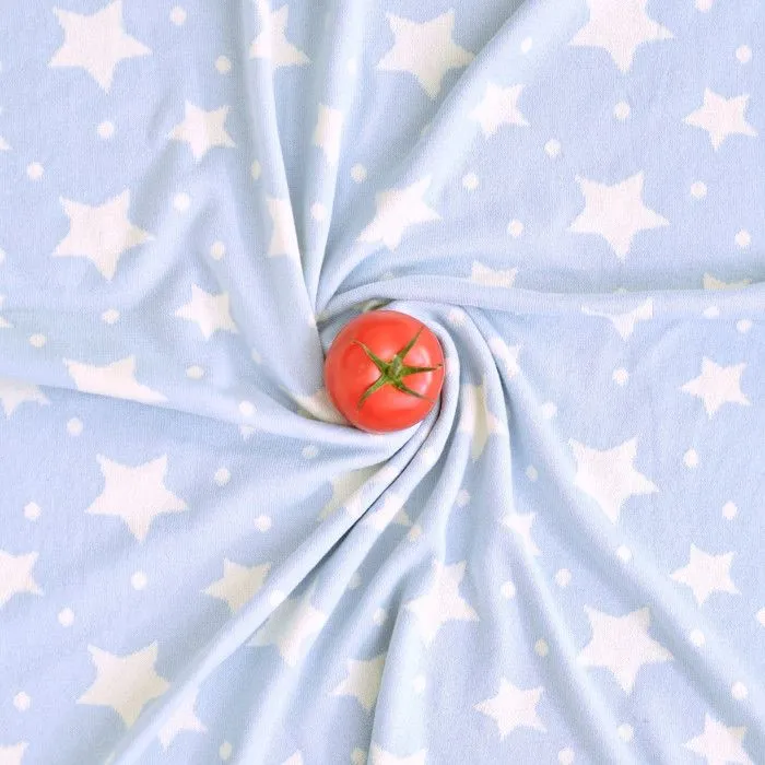 Couverture réversible en coton bio Gots ÉTOILES 80 x 100 cm Bleu-5