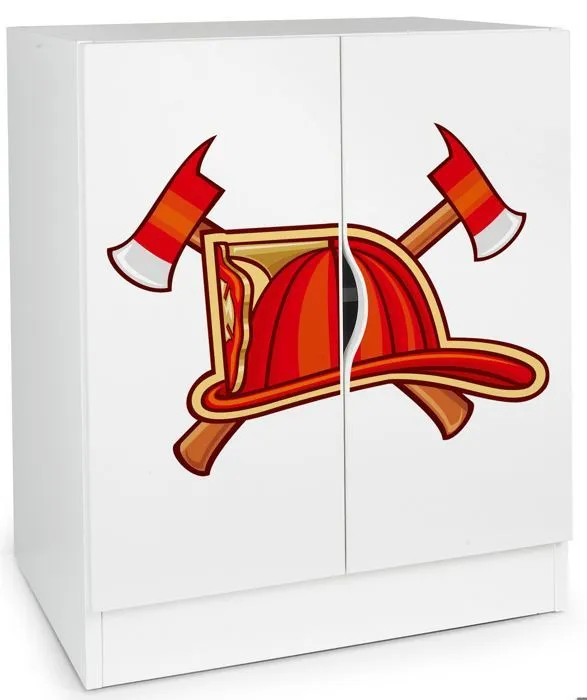 Armoire fonctionnelle  - Roma - Meubles pour enfants, commode au design magnifique Casque Pompier-1