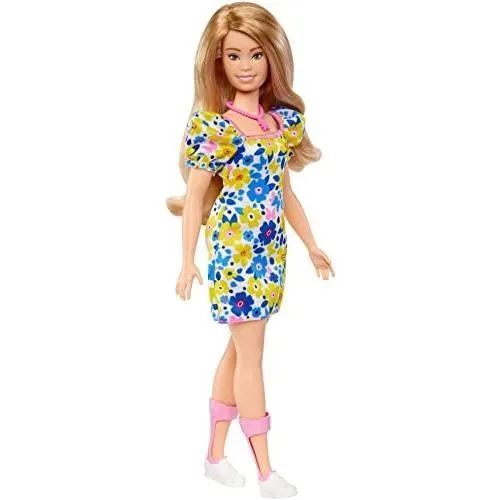 BARBIE POUPÉE FASHIONISTAS ATTEINTE DE TRISOMIE 21 AVEC UNE ROBE À FLE-0