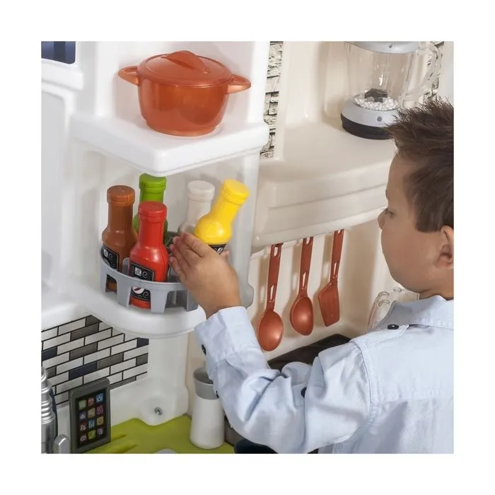 Cuisine Enfant Elegant Edge - STEP2 - Plastique Roto-Moulé - 78 Pièces - Blanc-4