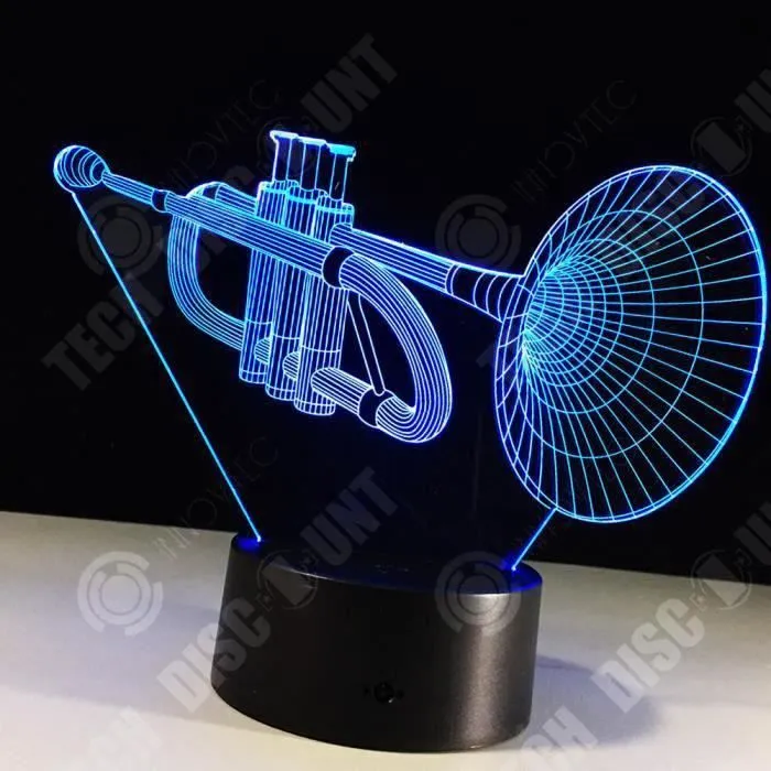 TD® Veilleuse 3D Plaque de guidage de lumière acrylique Personnalité créative Corne Éclairage lumineux Cadeau de vacances romantique-0