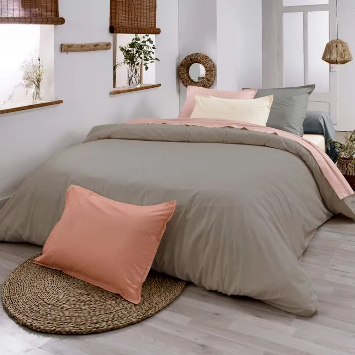 Housse de couette - HOME MAISON - Bronze - 100% coton biologique - 140 x 200 cm - Lavable en machine-0