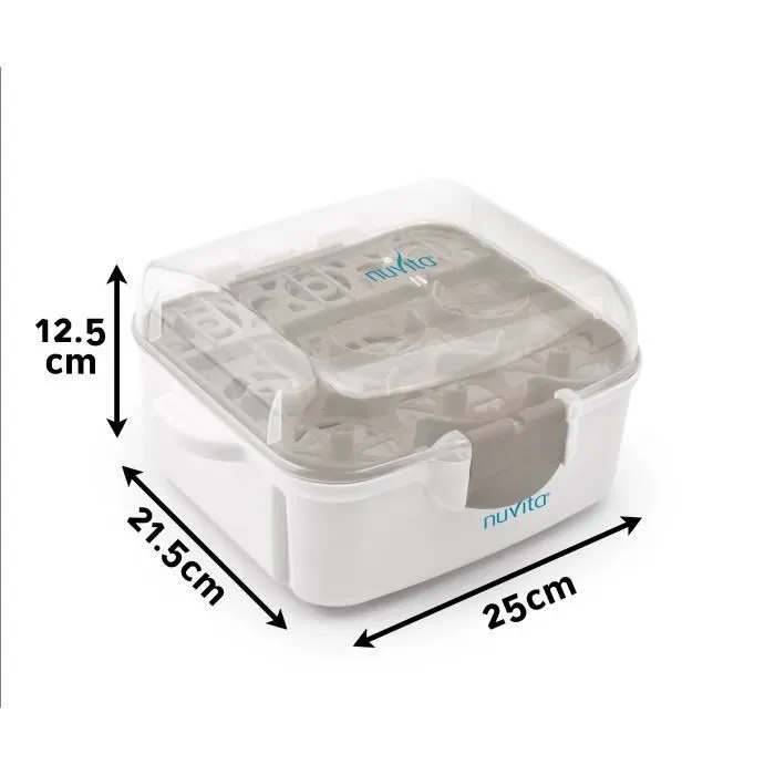 Stérilisateur micro-ondes - NUVITA - Compatible avec toutes les bouteilles - Poignées sûres - Blanc-3