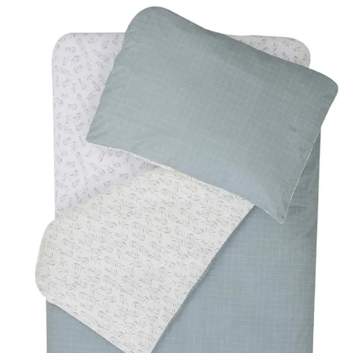 Parure de couette esprit nature - blanc / vert - 100 x 140/40 x 60 cm-1