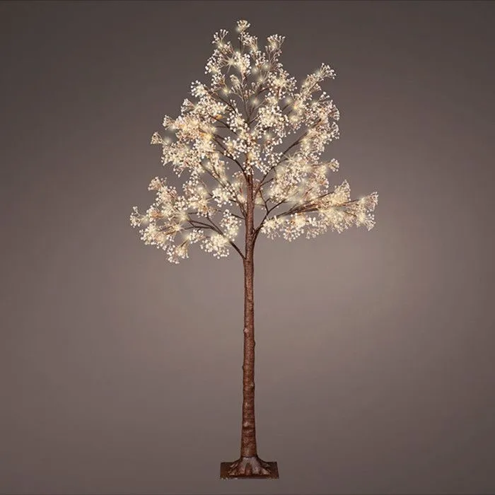 Sapin - Nos envies deco - 130 x 180 cm - Marron/Blanc chaud - LED - Paillettes-0