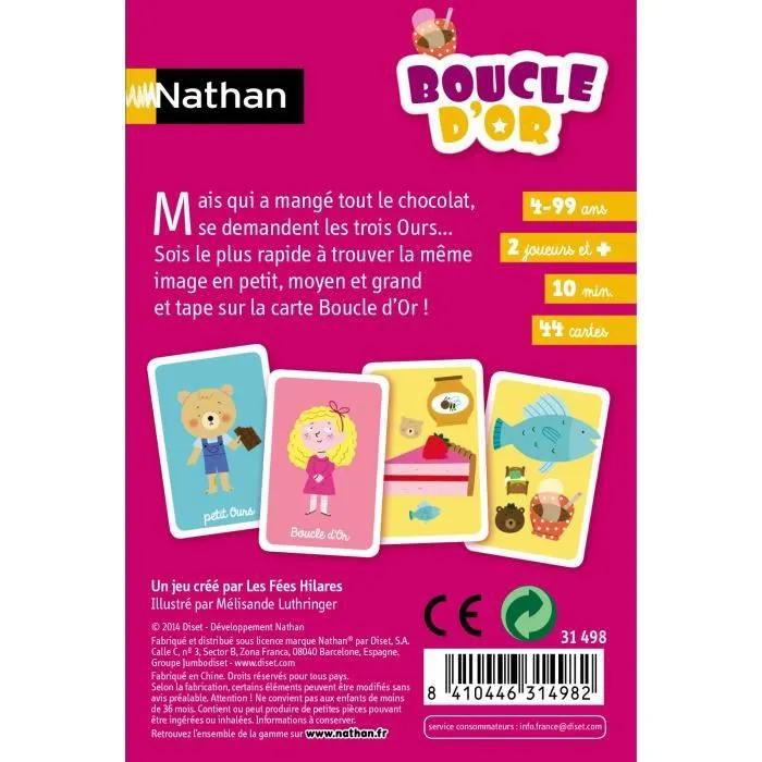 Jeu de Cartes NATHAN - Boucle d'Or - Trouvez la même image en petit, moyen et grand !-3