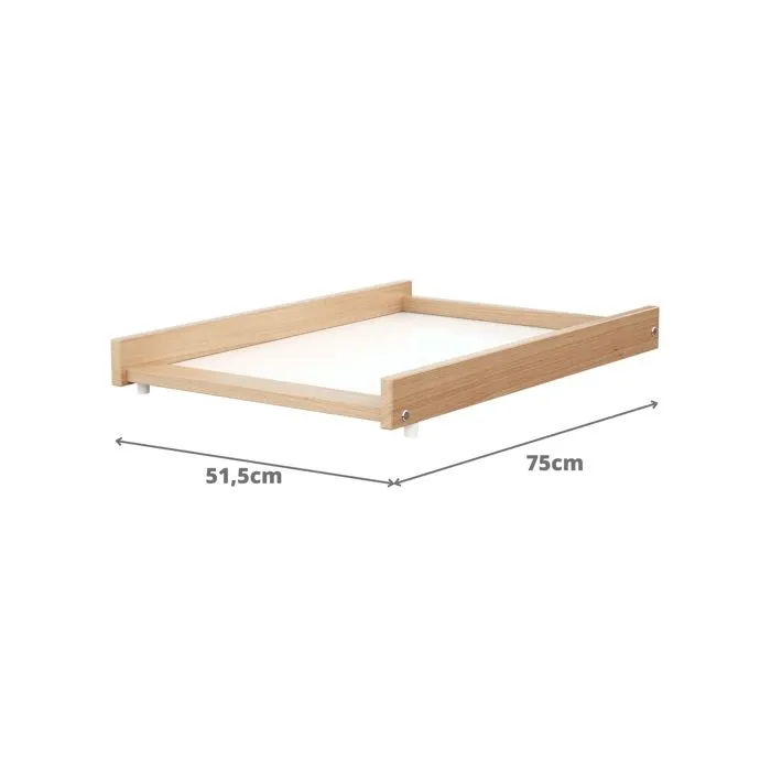 AT4 -  Plan à langer amovible avec matelas pour lit bébé ESSENTIEL en bois  Hêtre Verni --3