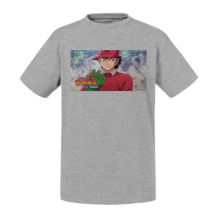 T-shirt Enfant Gris Olive et Tom Gardien Captain Tsubasa Manga Cartoon Football-0