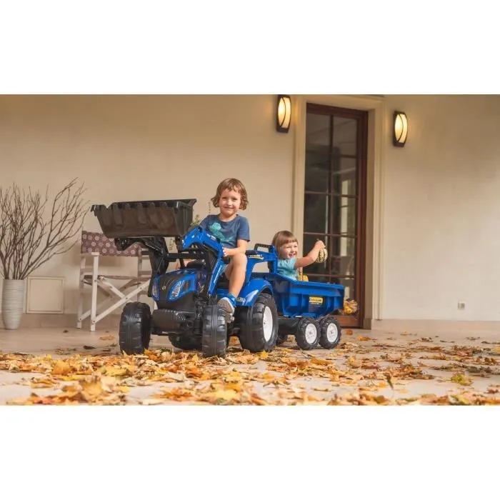 Tractopelle à pédales - FALK - New Holland - Dès 3 ans - 100% Fabriqué en France - 50% de plastique recyclé-6