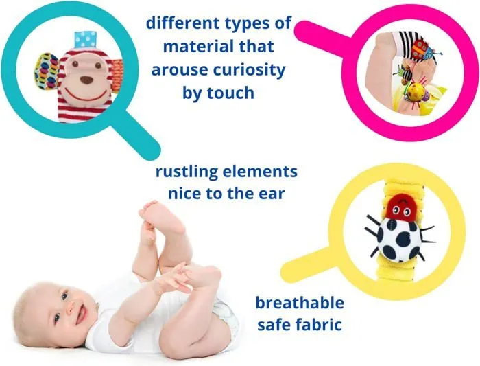 Multi - Sensorelle Hochet Poignet Bebe - Développement Sensoriel Et Eveil Hochet Pied Et Poignet - Chaussette Hochet Bebe 6 [u270]-3