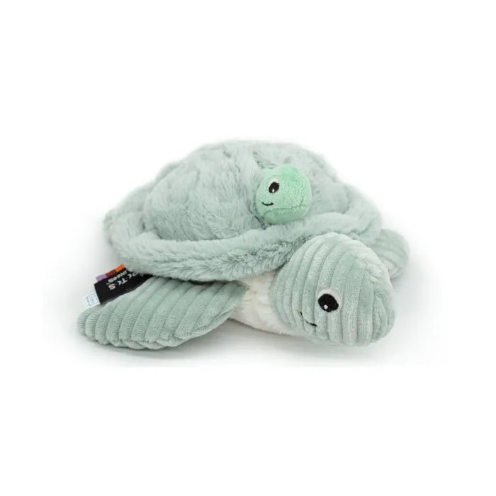 Peluche - Les Déglingos - Sauvenou - Tortue géante - Bébé inclus - 50 cm - Vert menthe-0