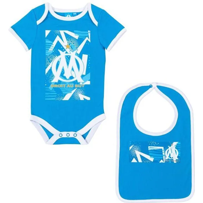 Body bavoir bébé garçon OM - Collection officielle Olympique de Marseille-0