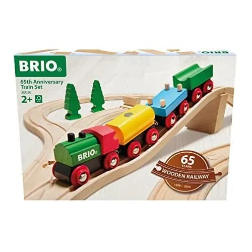 Train en bois - BRIO - BRIO World 65e anniversaire - 32 pièces - Intérieur - Mixte-0