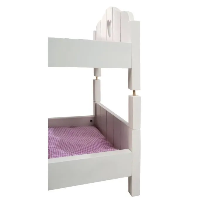 Lit Superposé de Poupée Fienchen en Bois - ROBA - Lit Double de Poupée Séparable en 2 - Blanc-2