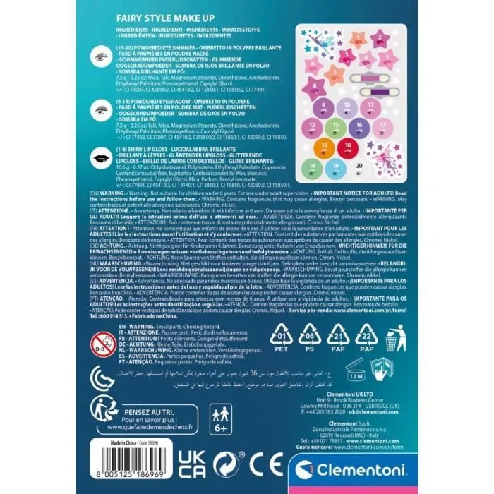 Clementoni - Palette de maquillage Fairy Style - Crazy Chic - Coffret fille avec miroir intégré-3