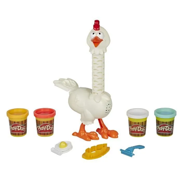 PLAY-DOH - Set Animal Crew avec 4 Pots de pâte à modeler - Plumes en folie - Multicolore-1