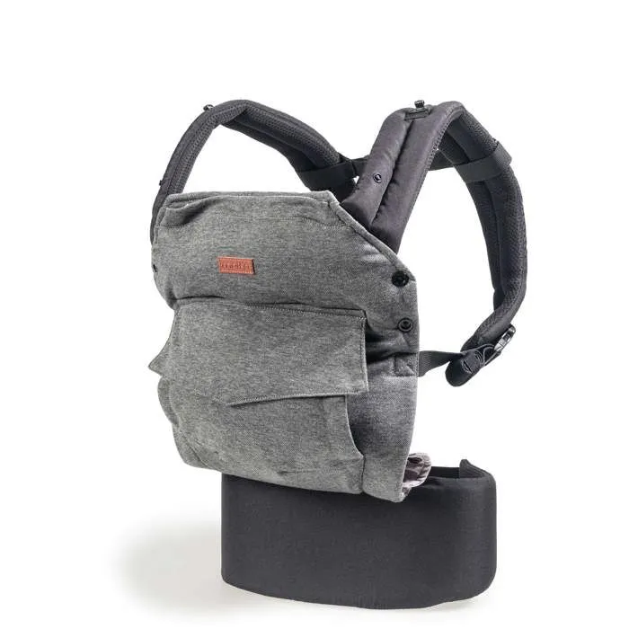 MAÏKA Porte-bébé cocooning gris, avec capuche, naissance à 15 kg, tissu chaud-1