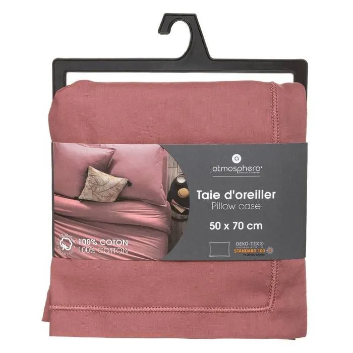 Taie d'oreiller - Rose Blush - 50x70cm - 100% coton - Lavable à 60° - Certifié OEKO-TEX-2