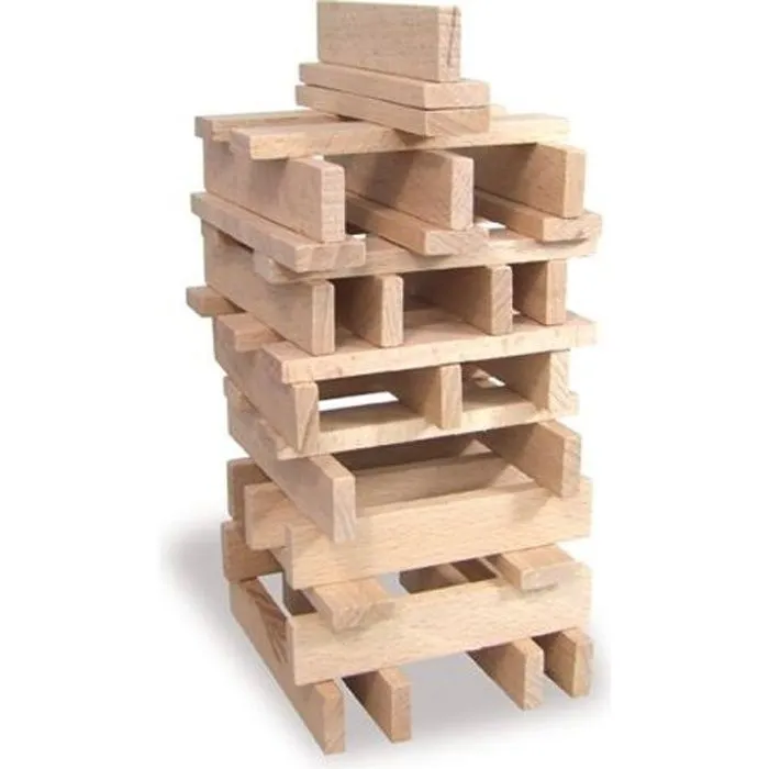 Jeu de construction - VILAC - BATIBLOC - Petit bâtisseur naturel - 100 pièces-0