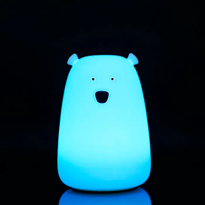 Veilleuse en silicone TD® Ours - Lumière douce pour les yeux - Blanc-4